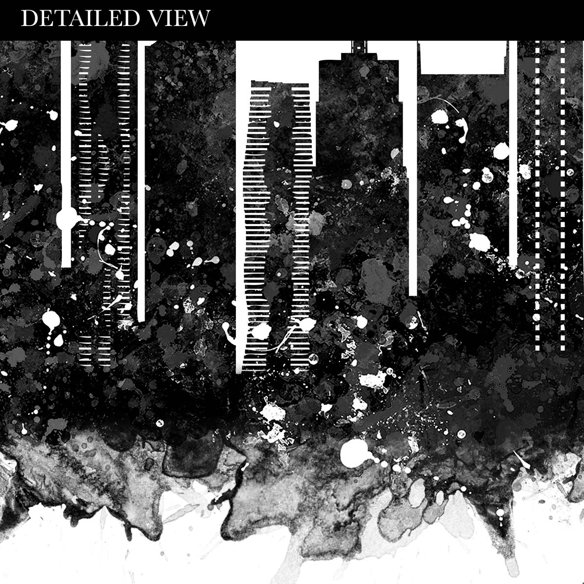 Melbourne Skyline Black and White Watercolour Art Print