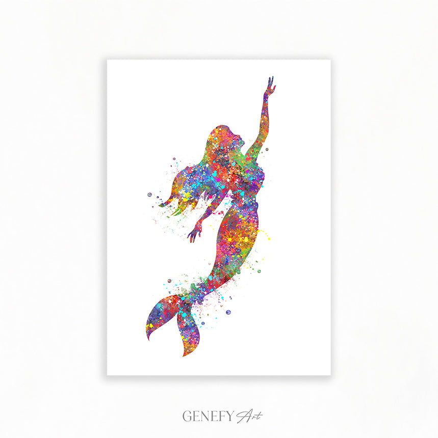 Mermaid Watercolour Art Print