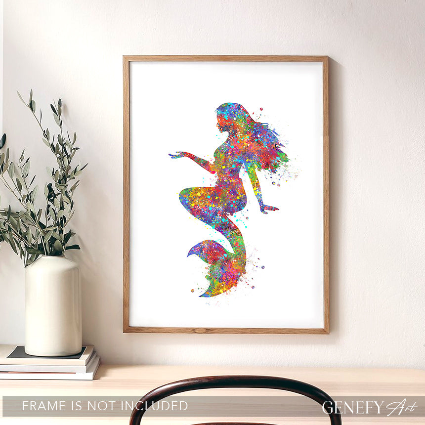 Mermaid Watercolour Art Print