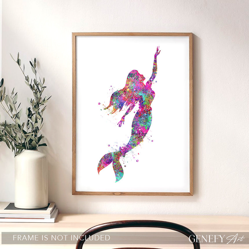 Mermaid Watercolour Art Print