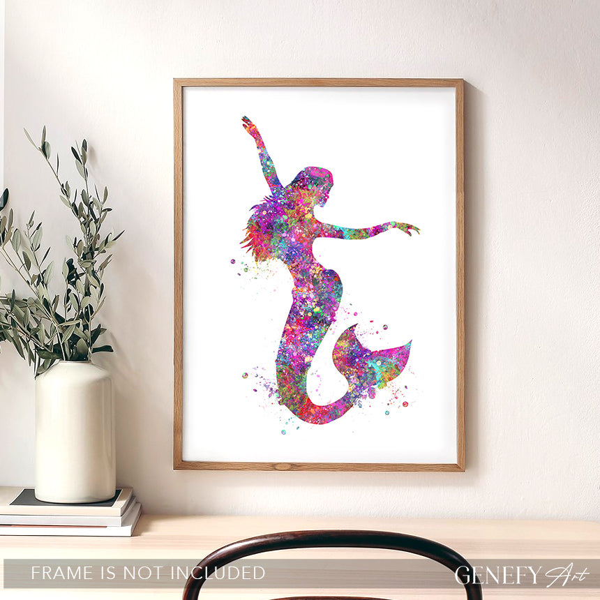 Mermaid Watercolour Art Print