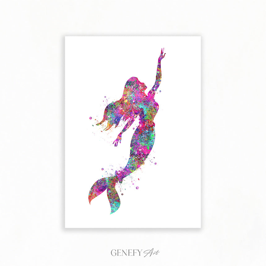 Mermaid Watercolour Art Print