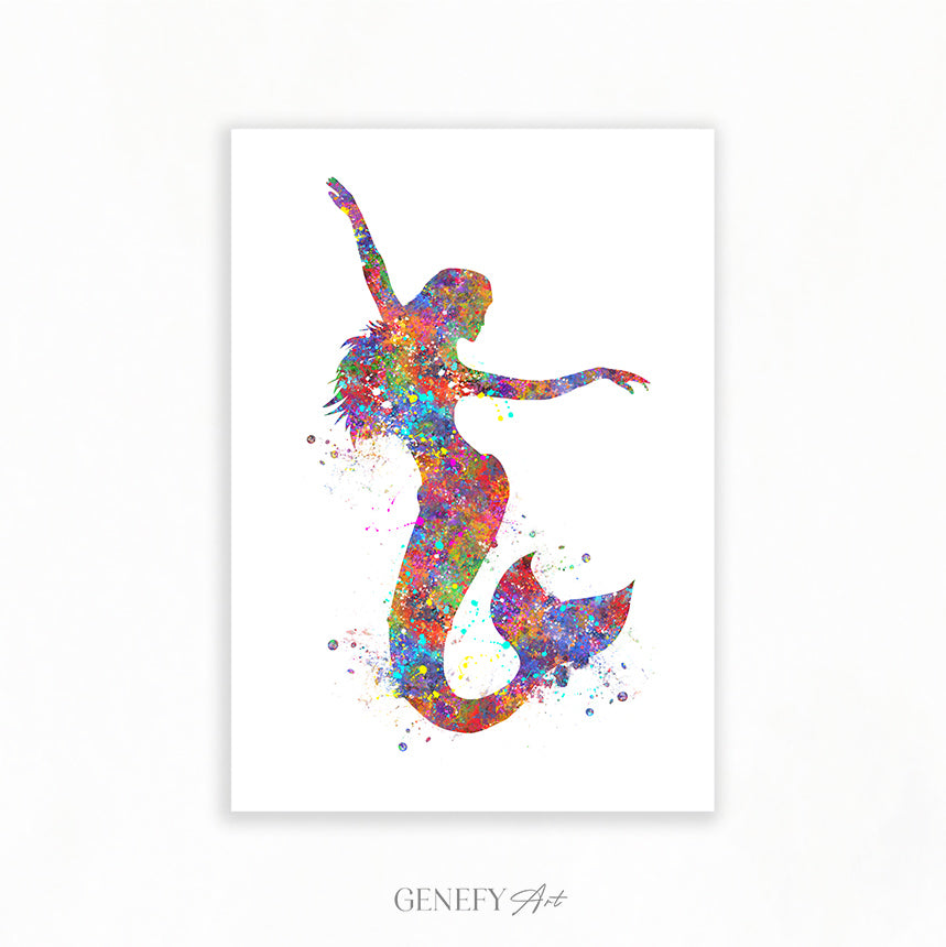 Mermaid Watercolour Art Print