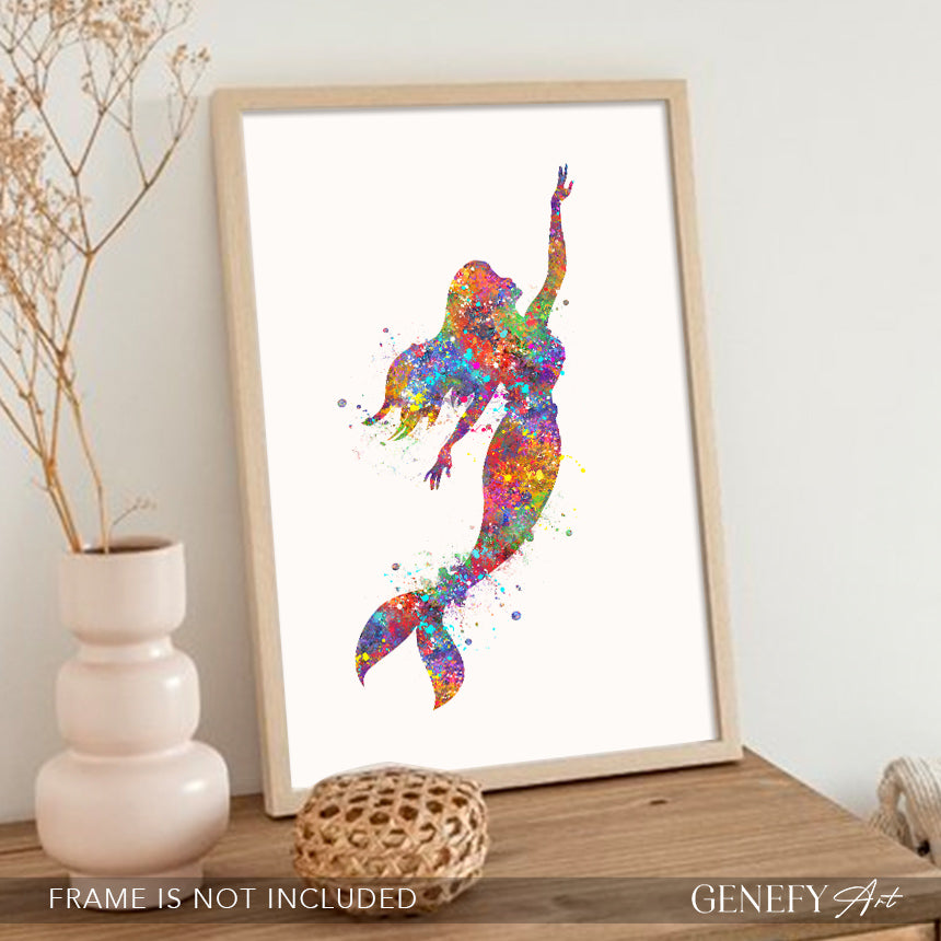 Mermaid Watercolour Art Print