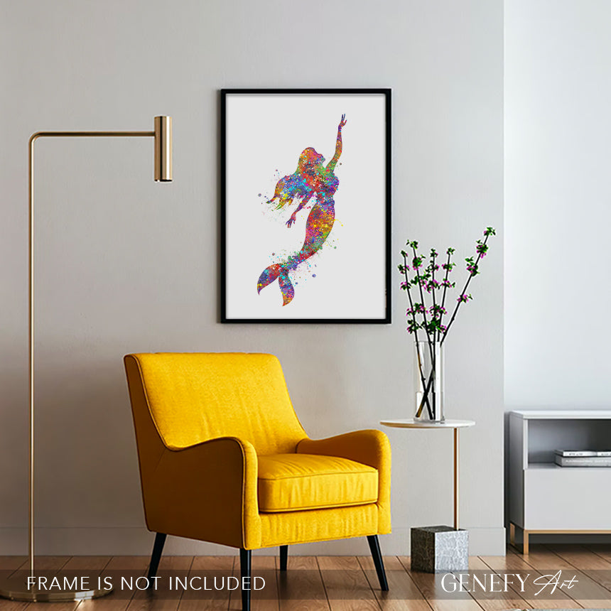 Mermaid Watercolour Art Print