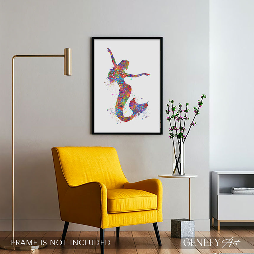 Mermaid Watercolour Art Print