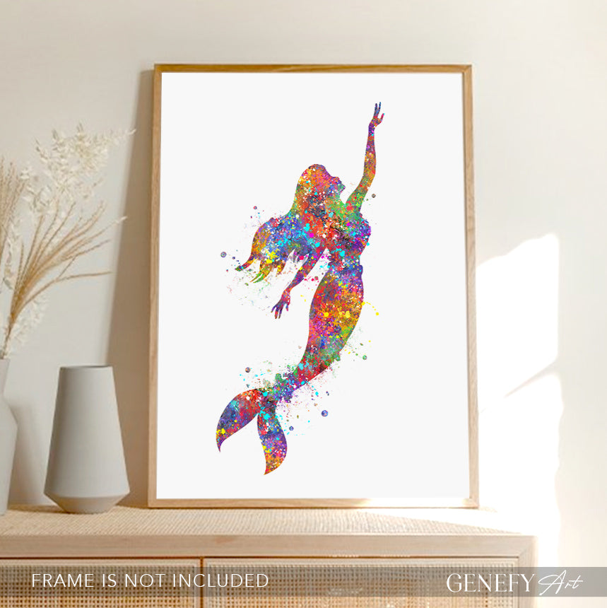 Mermaid Watercolour Art Print