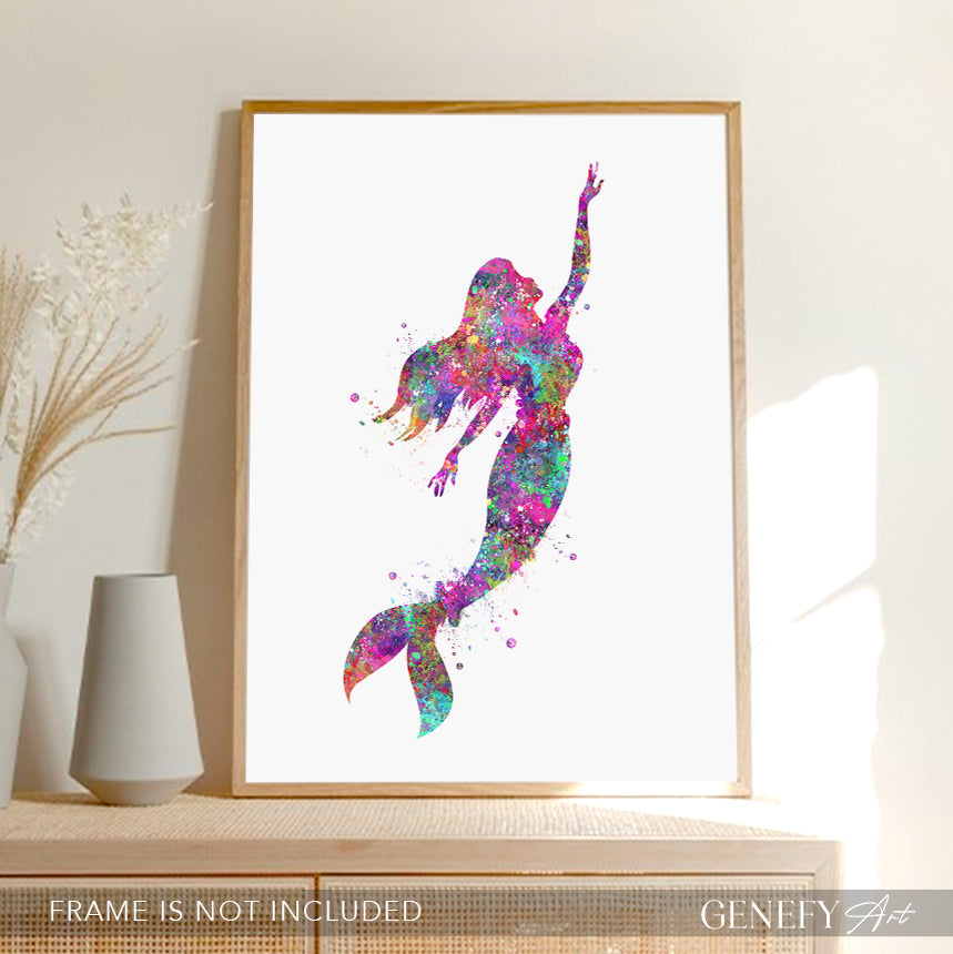 Mermaid Watercolour Art Print
