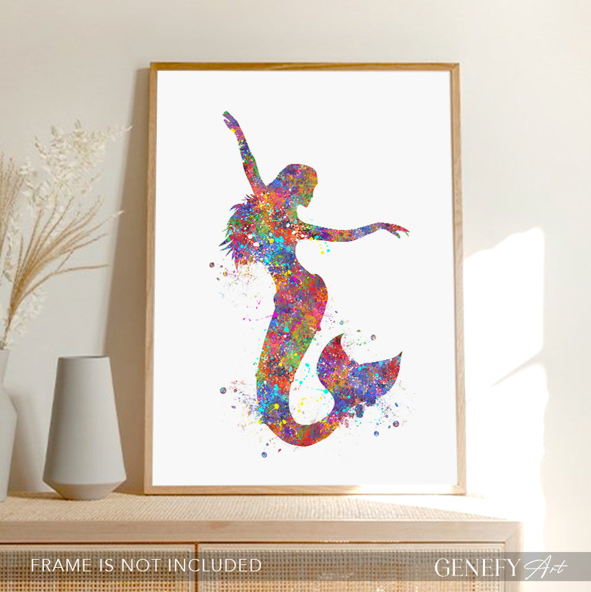 Mermaid Watercolour Art Print