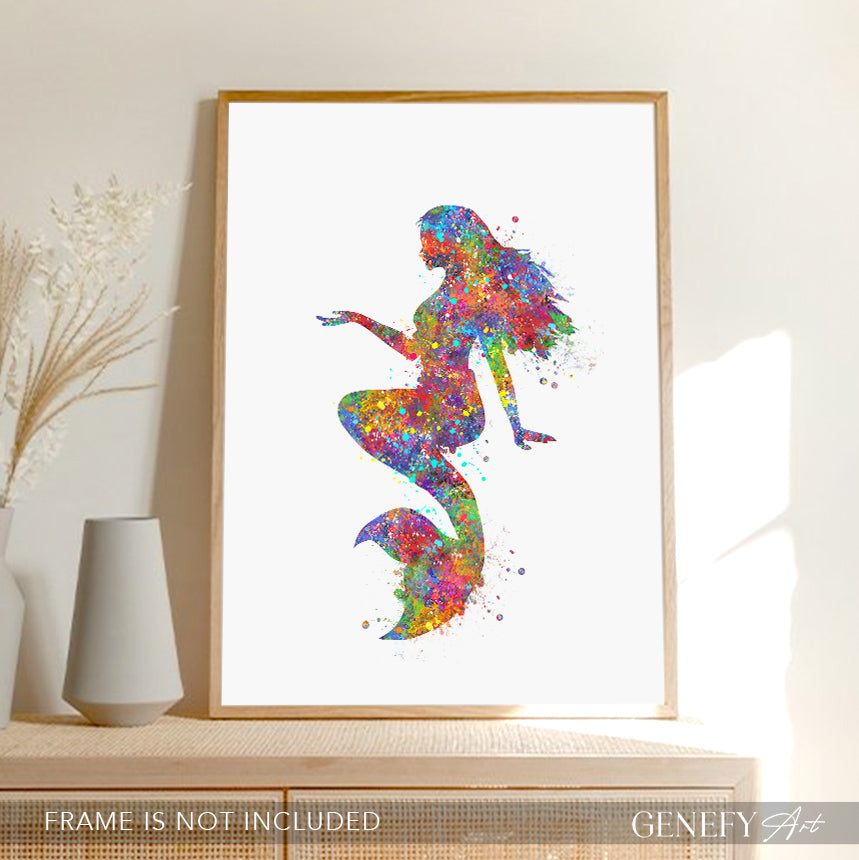 Mermaid Watercolour Art Print