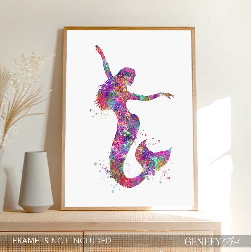 Mermaid Watercolour Art Print