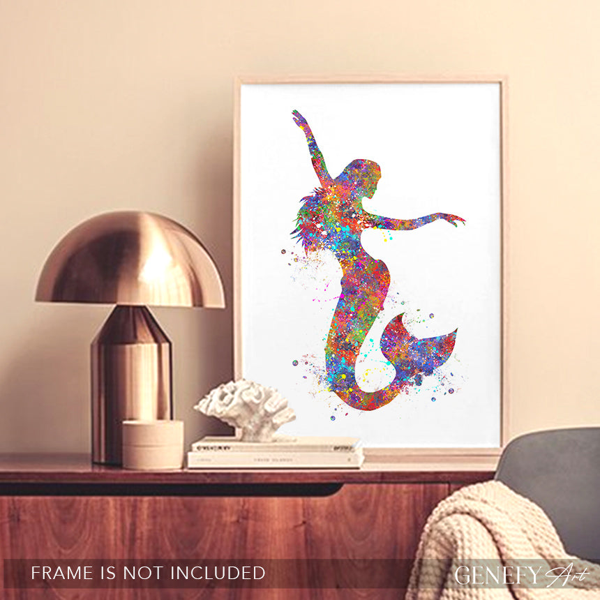 Mermaid Watercolour Art Print