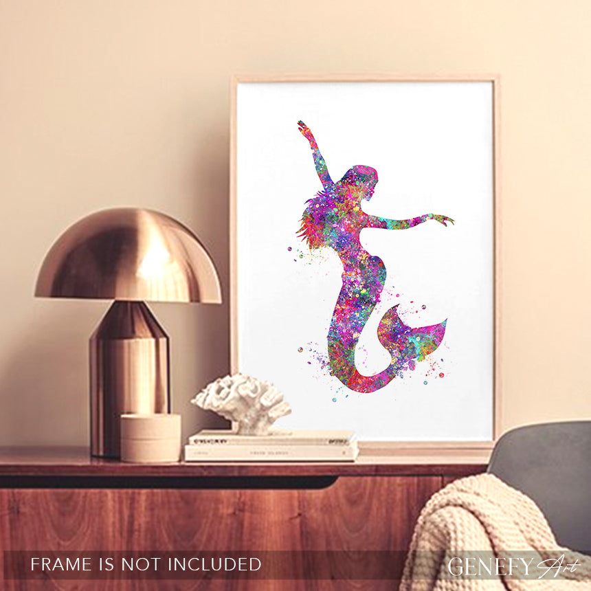 Mermaid Watercolour Art Print