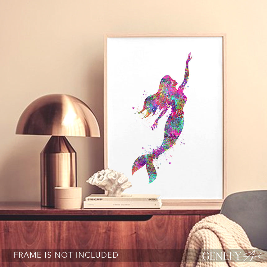 Mermaid Watercolour Art Print