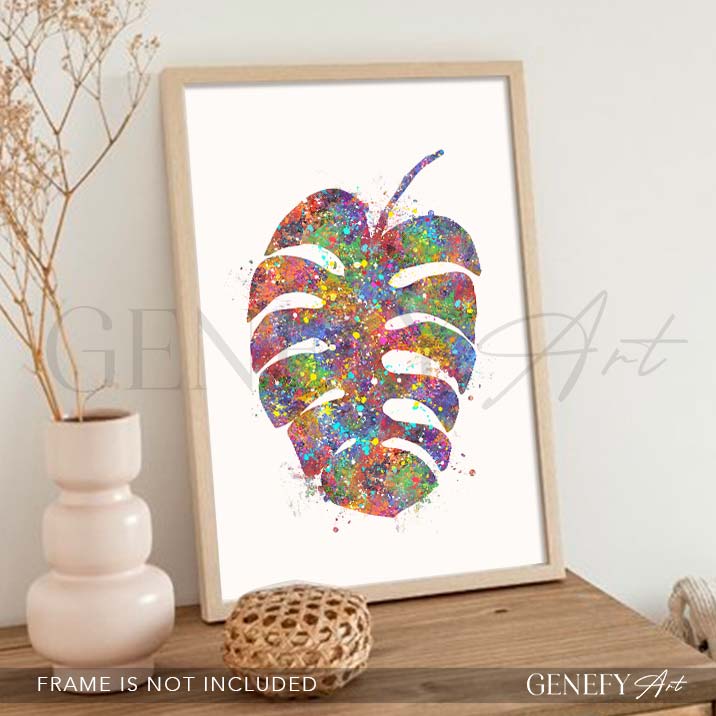 Monstera Leaf Watercolour Print - Genefy Art