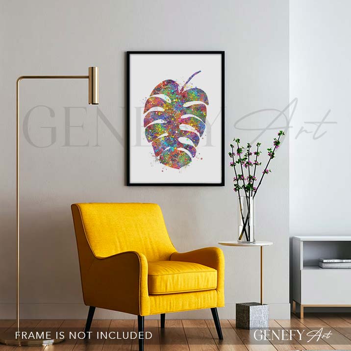 Monstera Leaf Watercolour Print - Genefy Art