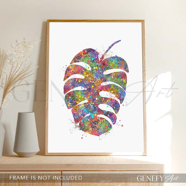 Monstera Leaf Watercolour Print - Genefy Art