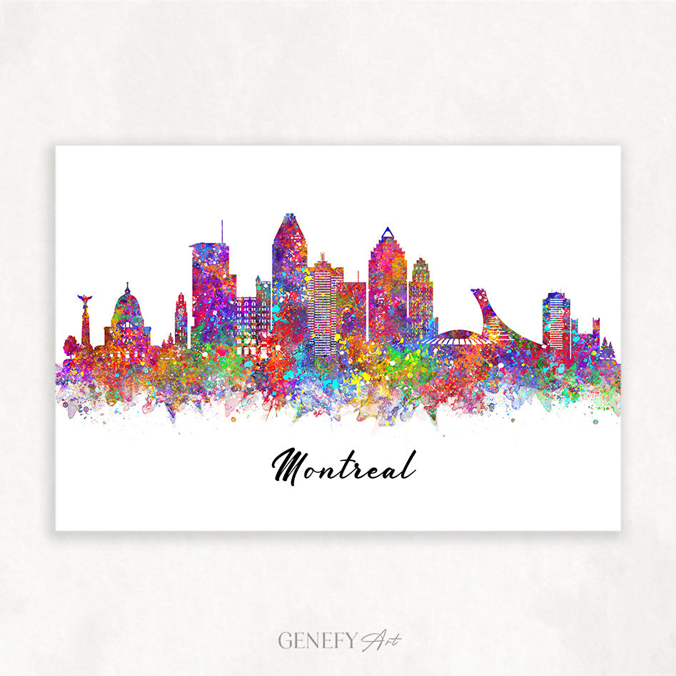 Montreal Skyline Watercolour Art Print