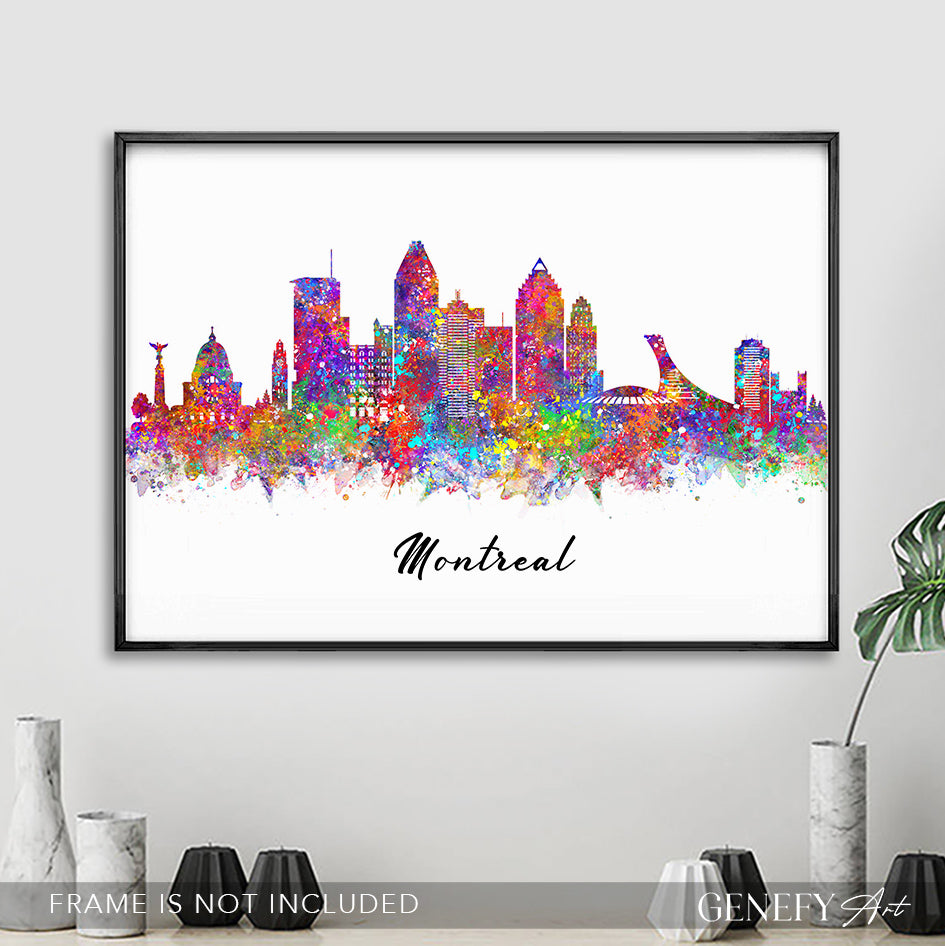 Montreal Skyline Watercolour Art Print