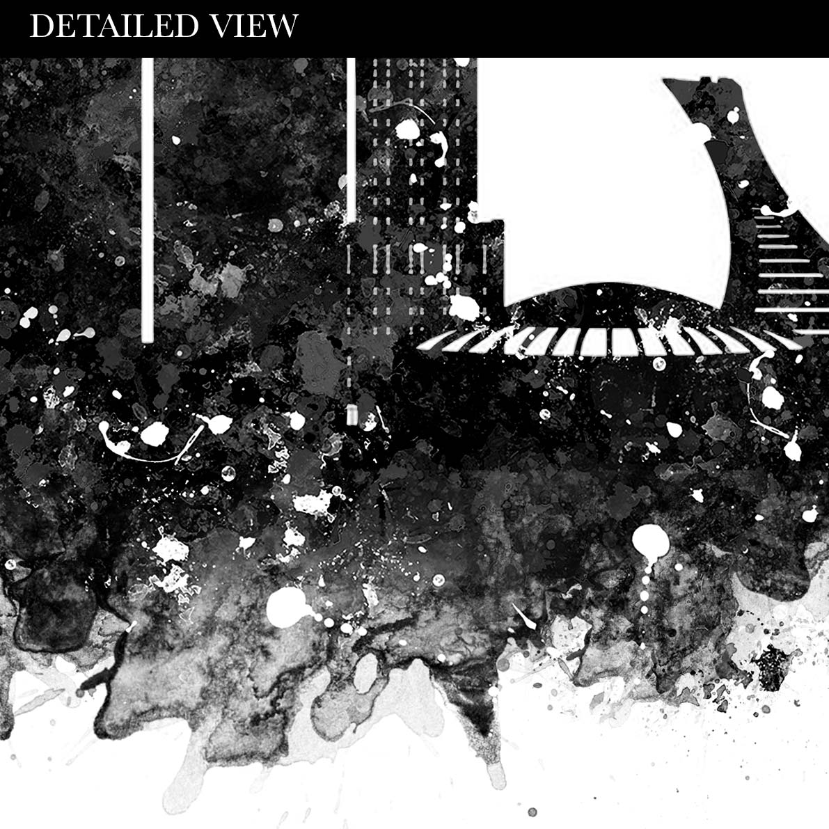 Montreal Skyline Black and White Watercolour Print - Genefy Art