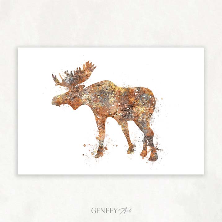 Moose Watercolour Art Print