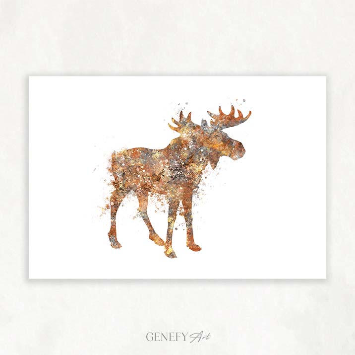 Moose Watercolour Art Print