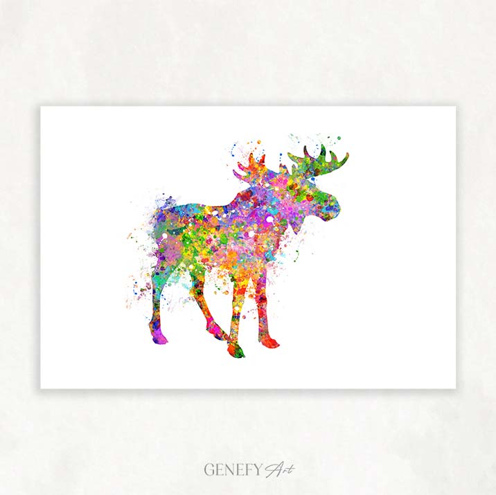 Moose Watercolour Art Print