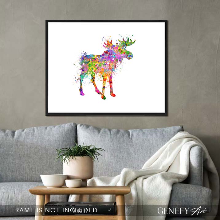 Moose Watercolour Art Print