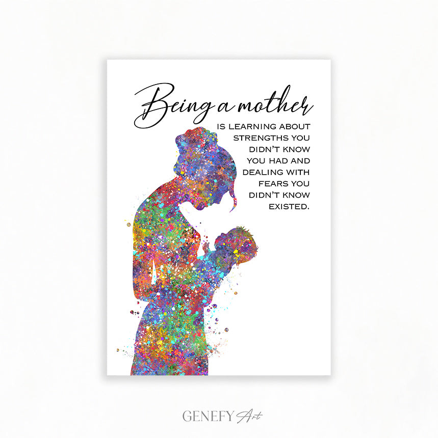 Being A Mother Inspirational Quote Art Print
