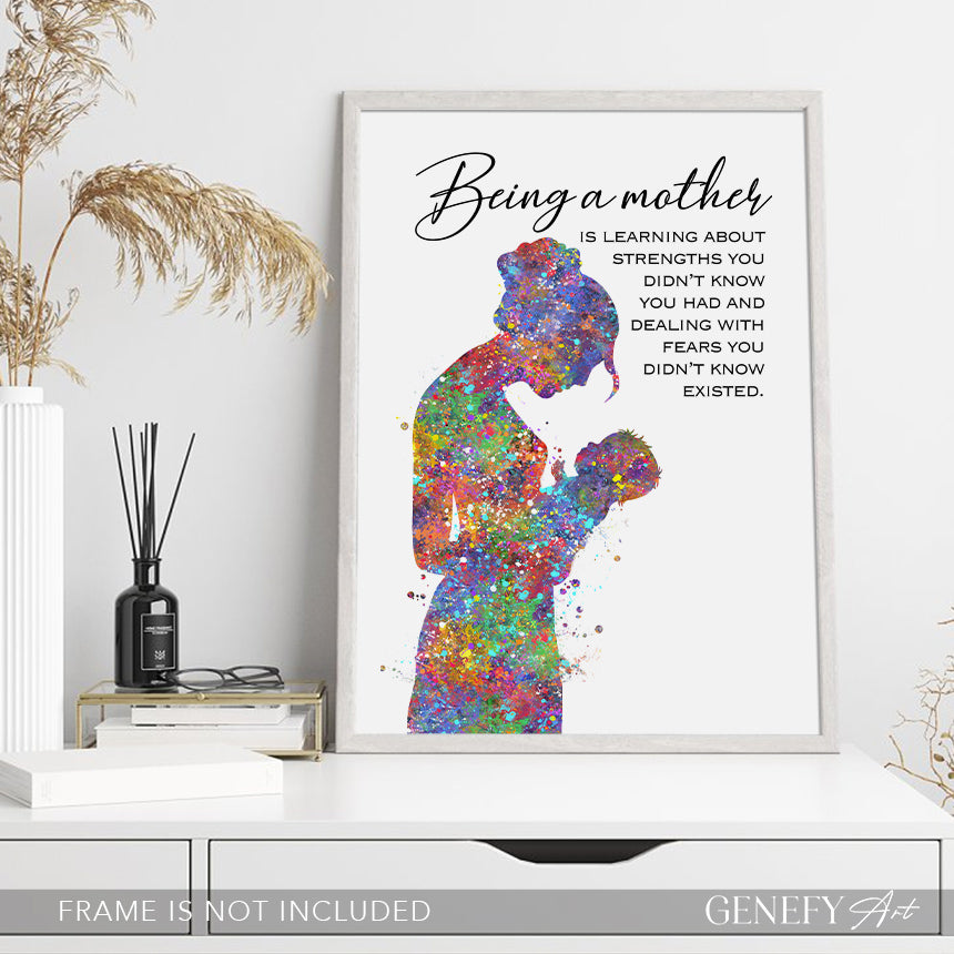 Being A Mother Inspirational Quote Art Print