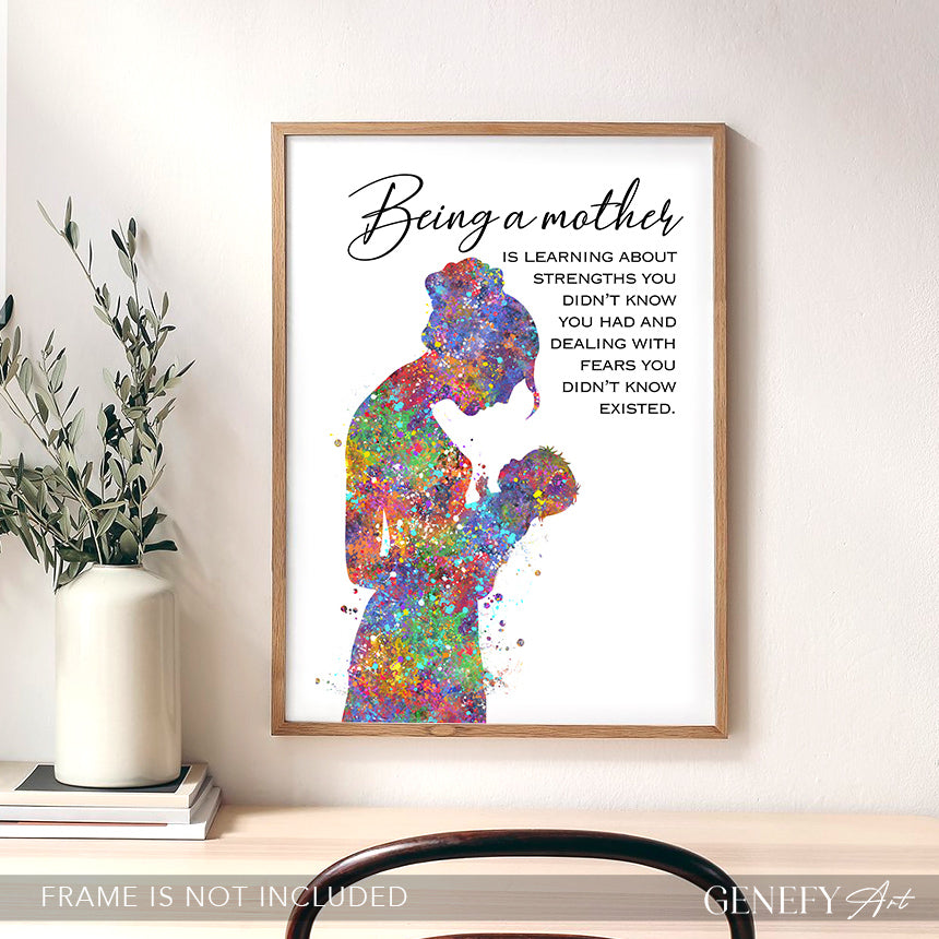 Being A Mother Inspirational Quote Art Print