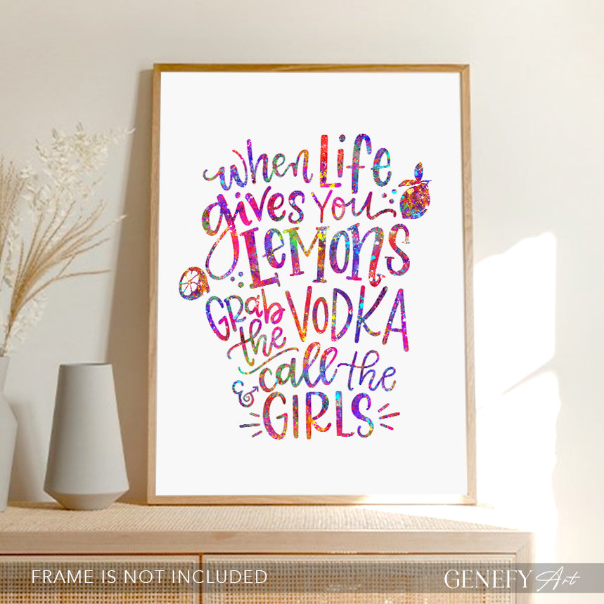 Funny Kitchen Quote Watercolour Art Print