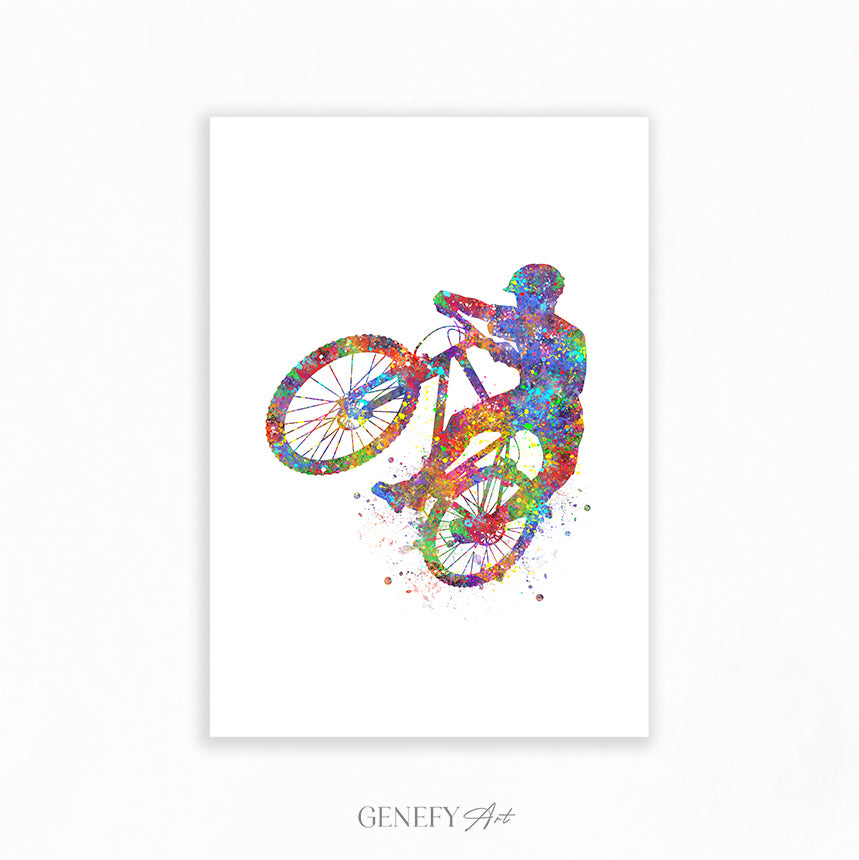 Mountain Biking Art Print