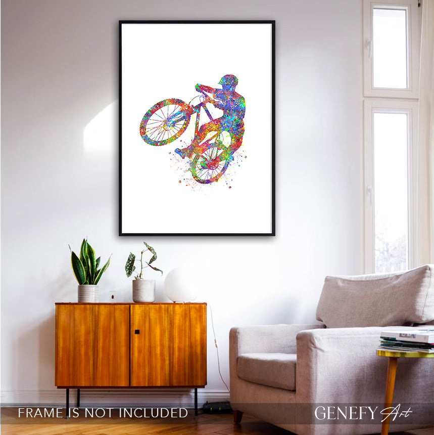 Mountain Biking Art Print