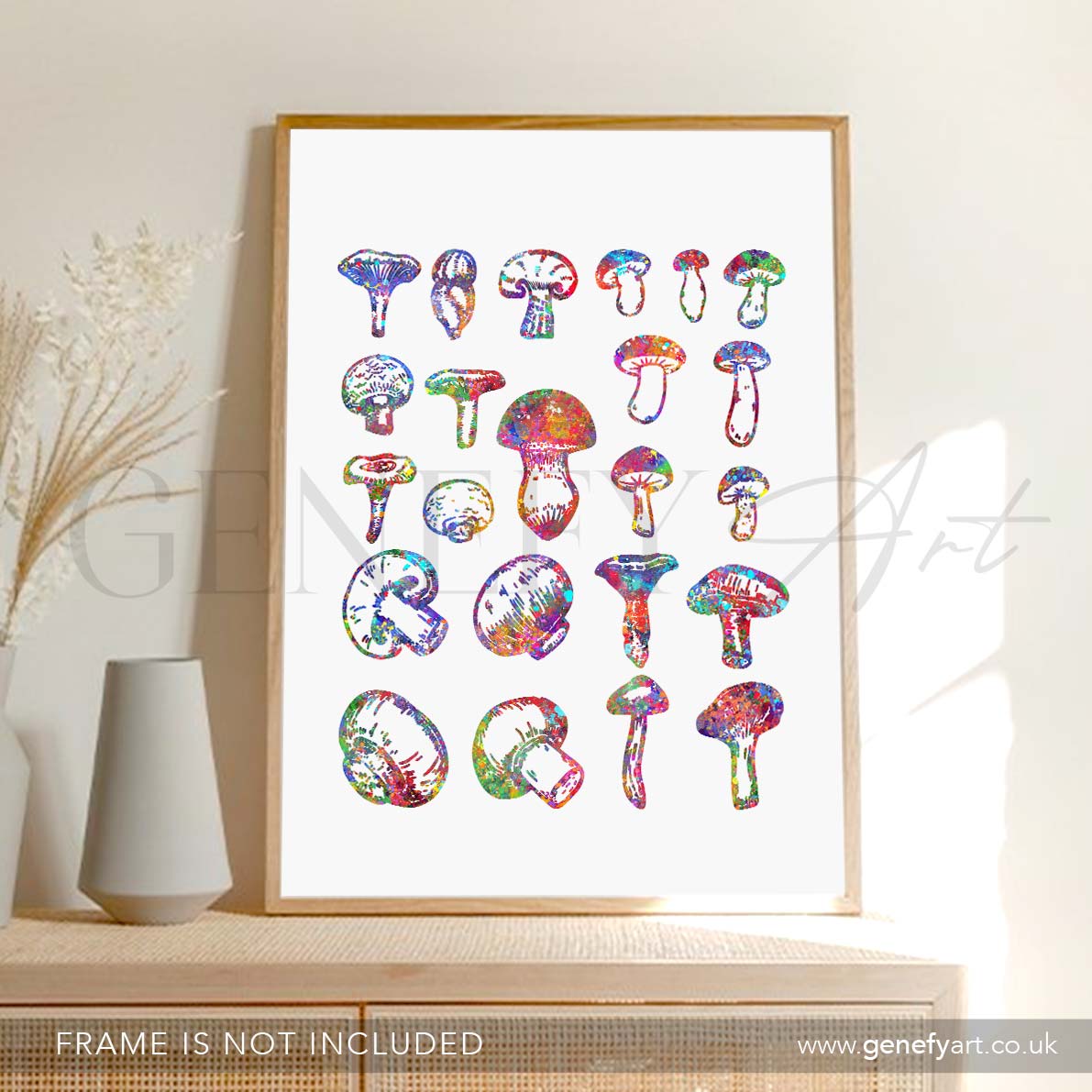Mushrooms Watercolour Print - Genefy Art