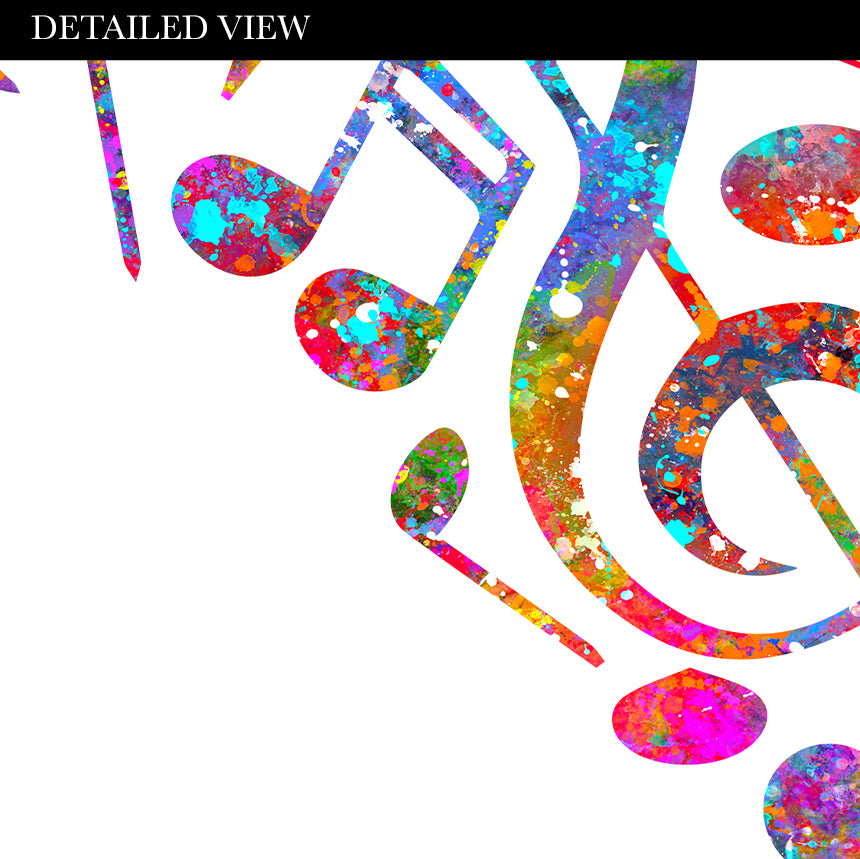 Music Love Notes Watercolour Art Print