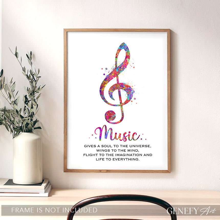 Inspirational Music Quote Art Print