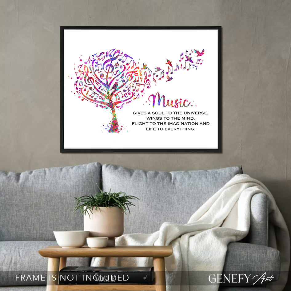 Musical Tree with Notes Art Print