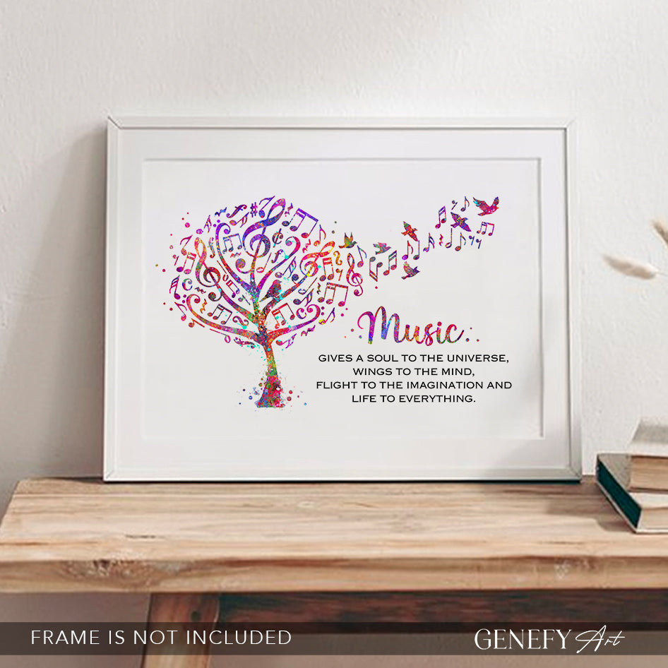 Musical Tree with Notes Art Print