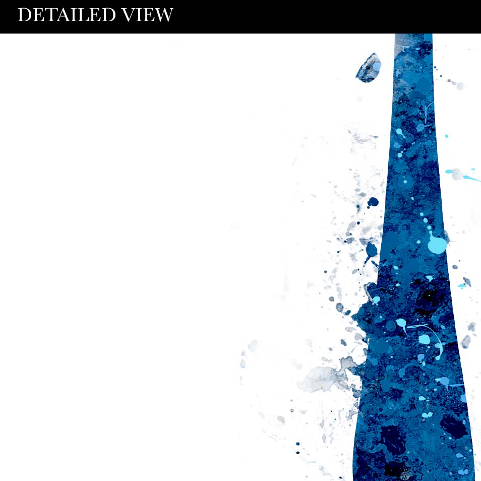 Kitchen Navy Blue Watercolour Print - Set of 3