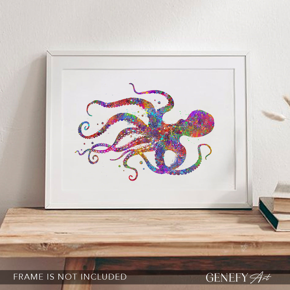 Octopus Watercolour Art Print