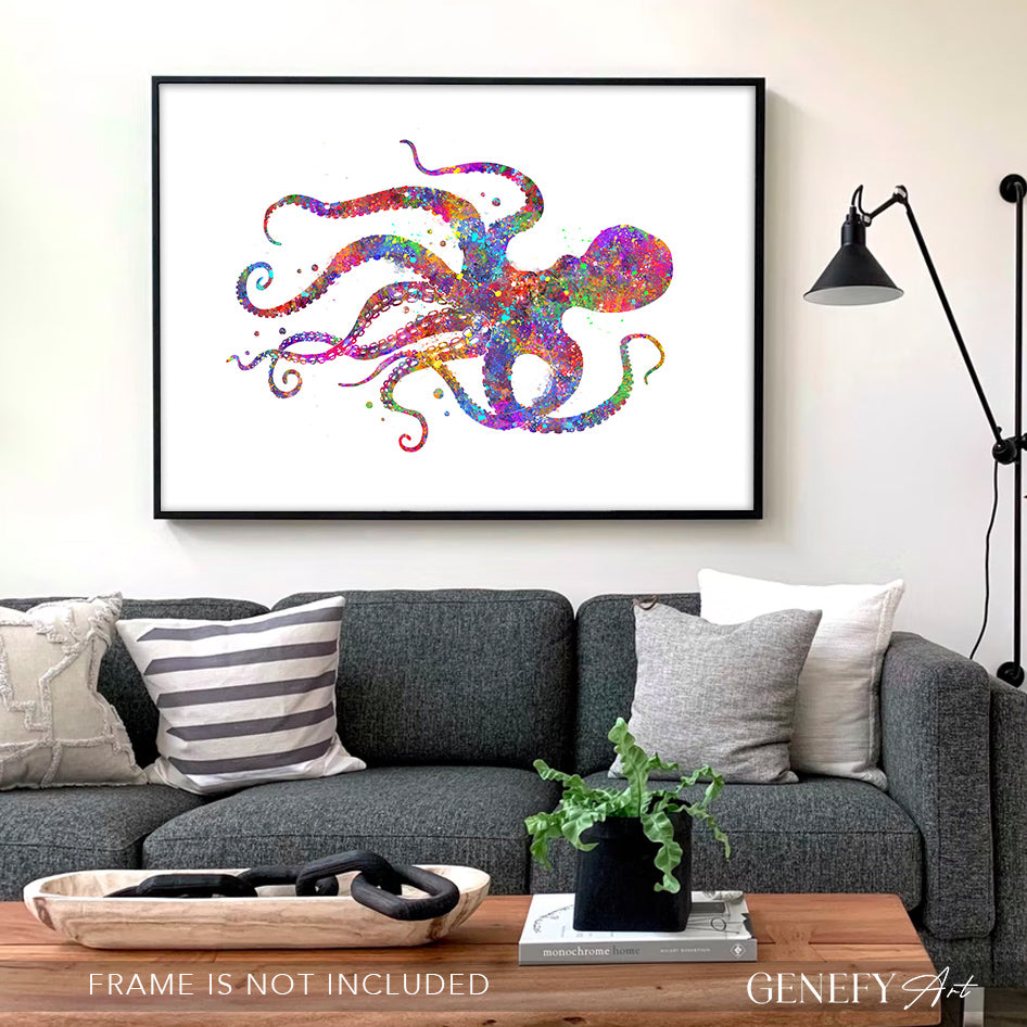 Octopus Watercolour Art Print