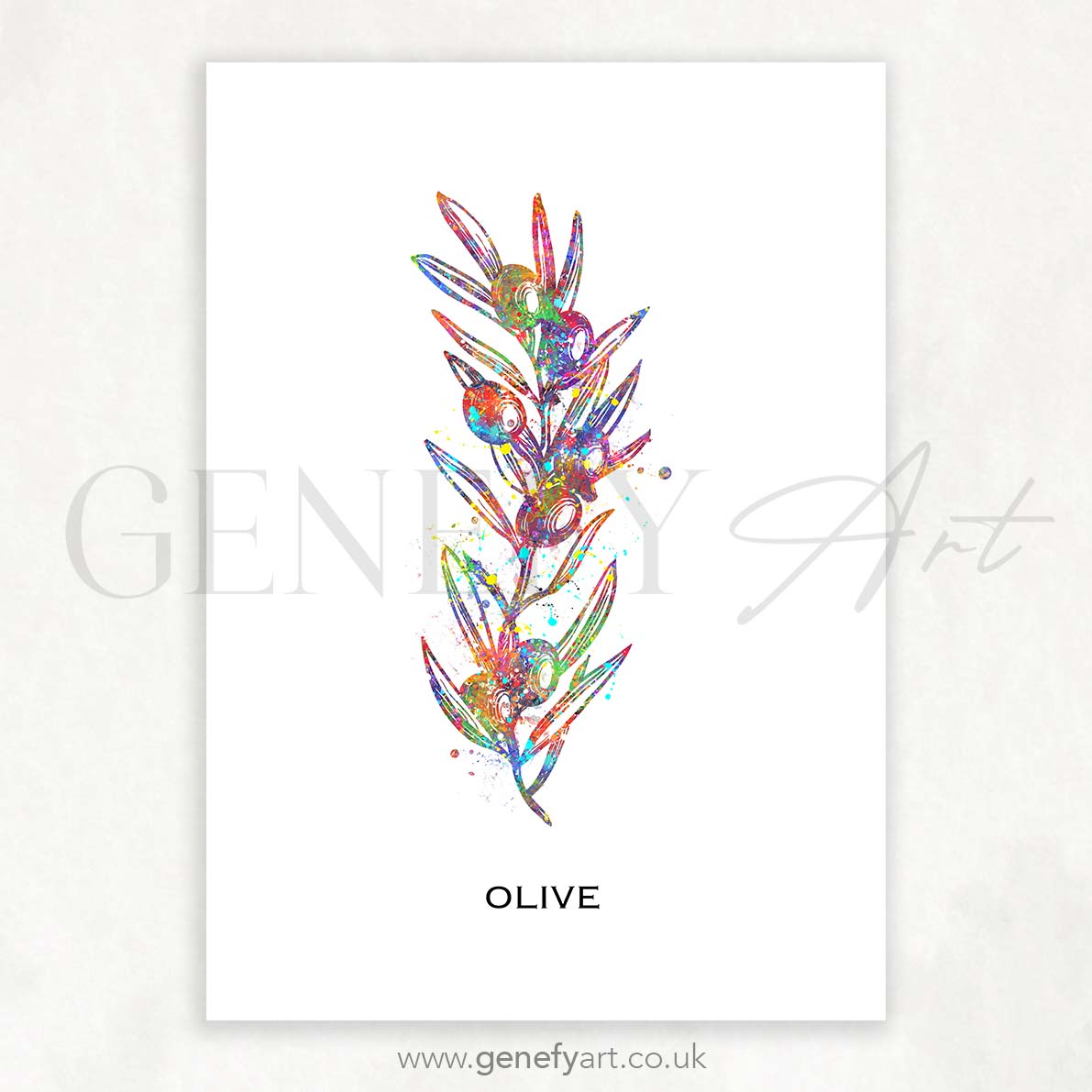Olives Watercolour Print - Genefy Art