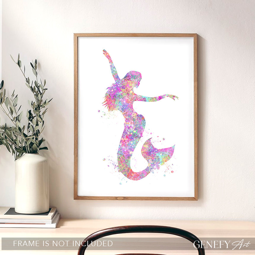 Mermaid Watercolour Art Print