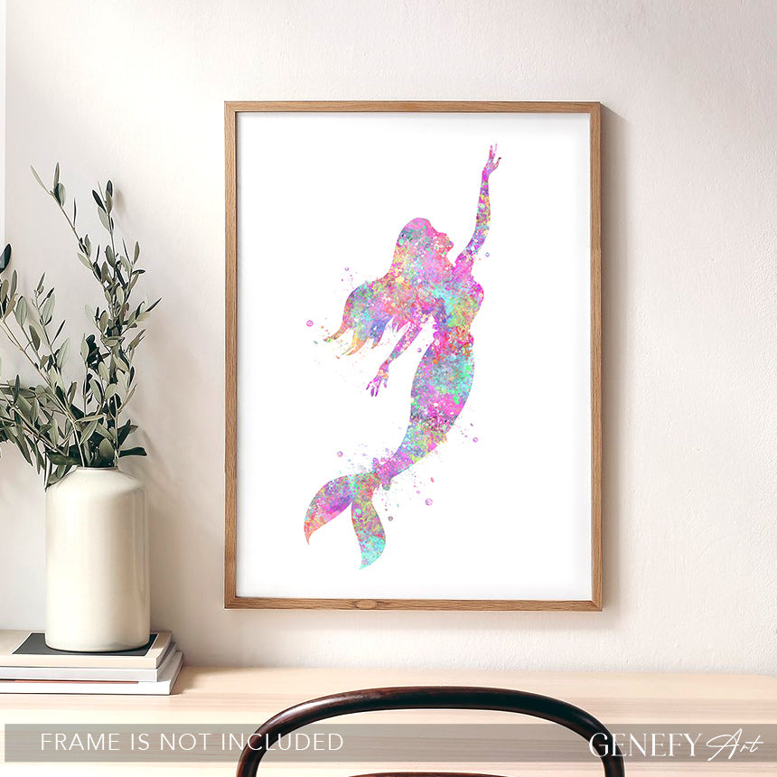 Mermaid Watercolour Art Print