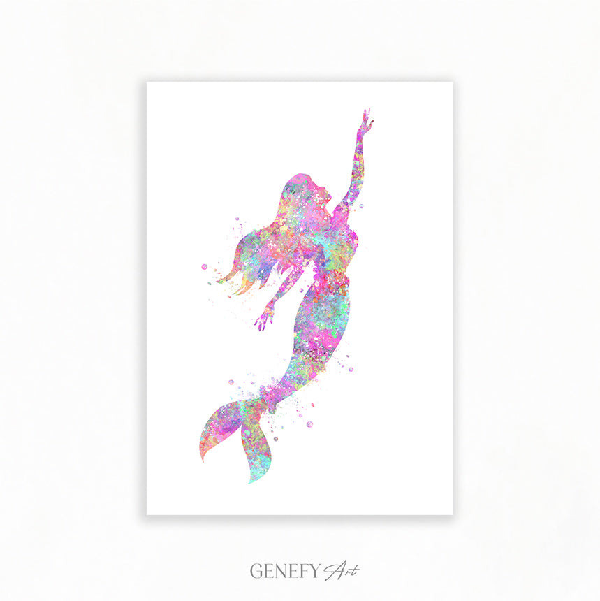 Mermaid Watercolour Art Print