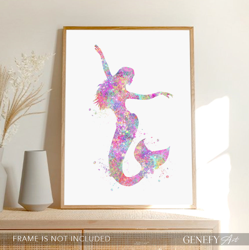 Mermaid Watercolour Art Print