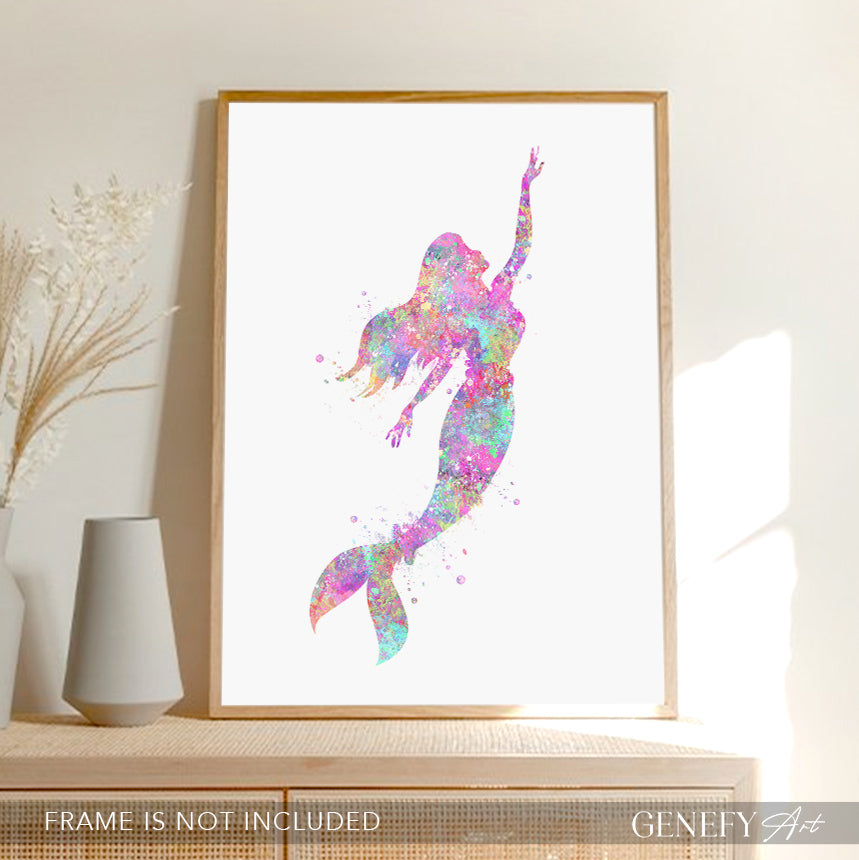 Mermaid Watercolour Art Print