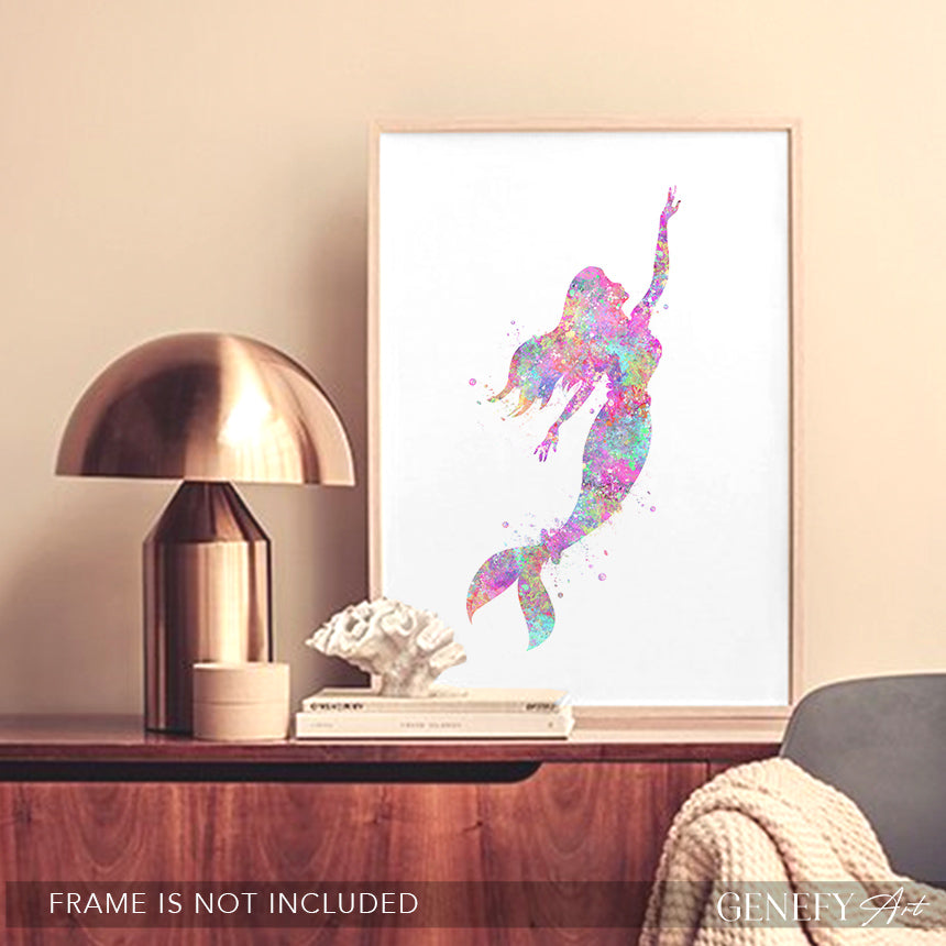 Mermaid Watercolour Art Print