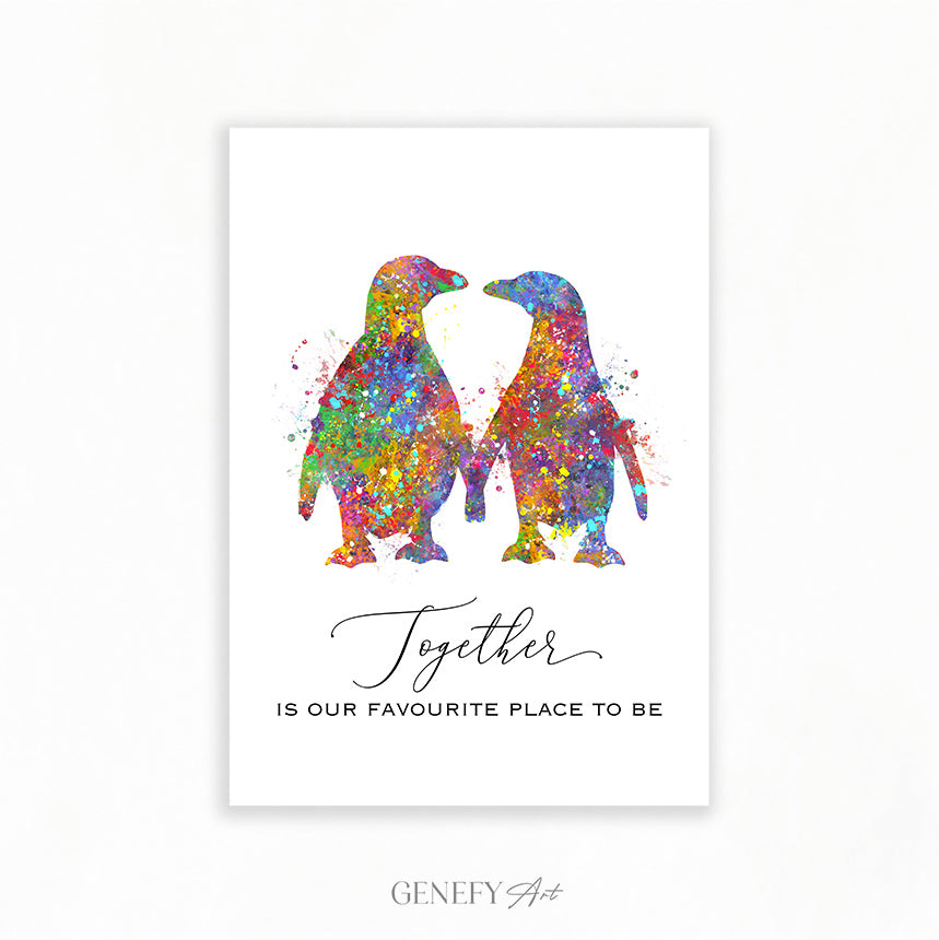 Penguin Watercolour Art Print